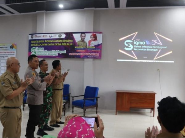 SOSIALISASI,LOUNCHING DAN BIMBINGAN TEKNIS PENINGKATAN KINERJA PENGELOLAAN DATA DESAKECAMATAN MELALUI SISTIM INFORMASI TERINTERGRASI KECAMATAN (SIGMA) KECAMATAN BINANGUN KABUPATEN BLITAR